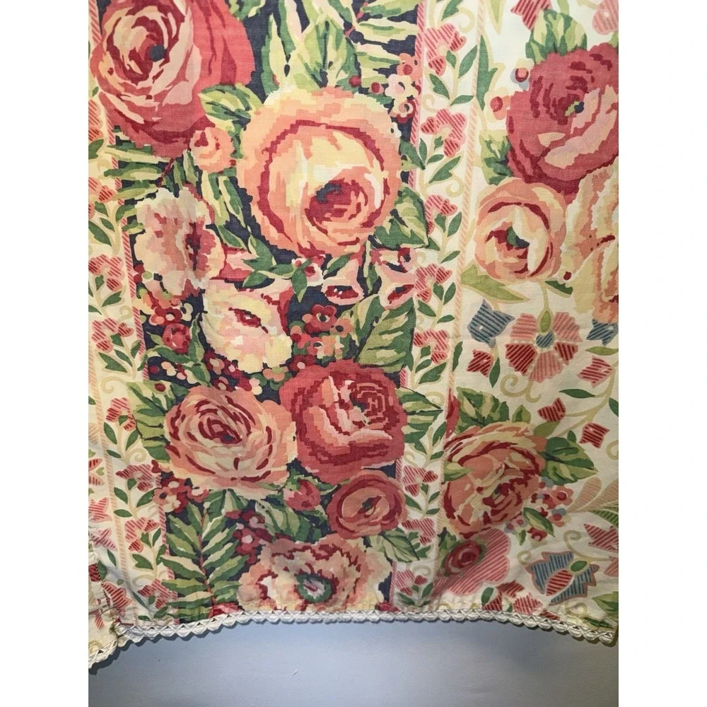 Vintage Collier Campbell Pair of King Pillowcases Mazurka Rose 1991 Cottage Core